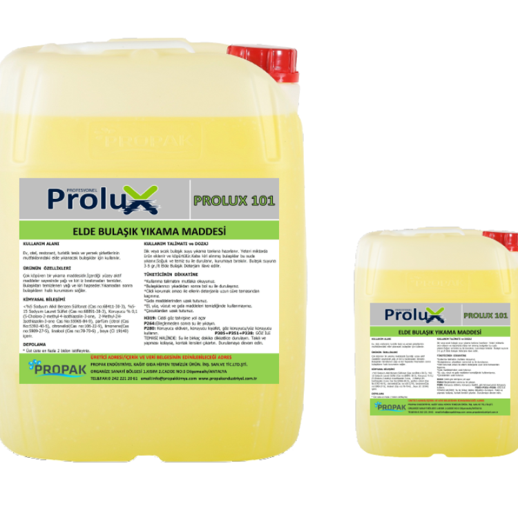 PROLUX 101 ELDE BULAŞIK YIKAMA MADDESİ 5 lt ve 20 lt 