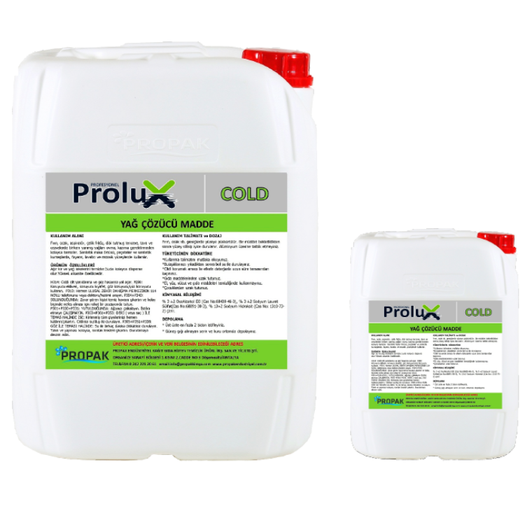 PROLUX COLD YAĞ ÇÖZÜCÜ MADDESİ 5 LT VE 20 LT 